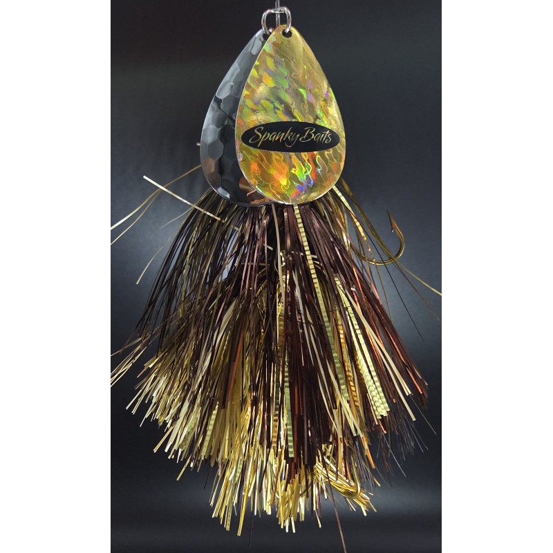 Great Lakes Walleye Smoke Hex & Gold Ice Blades